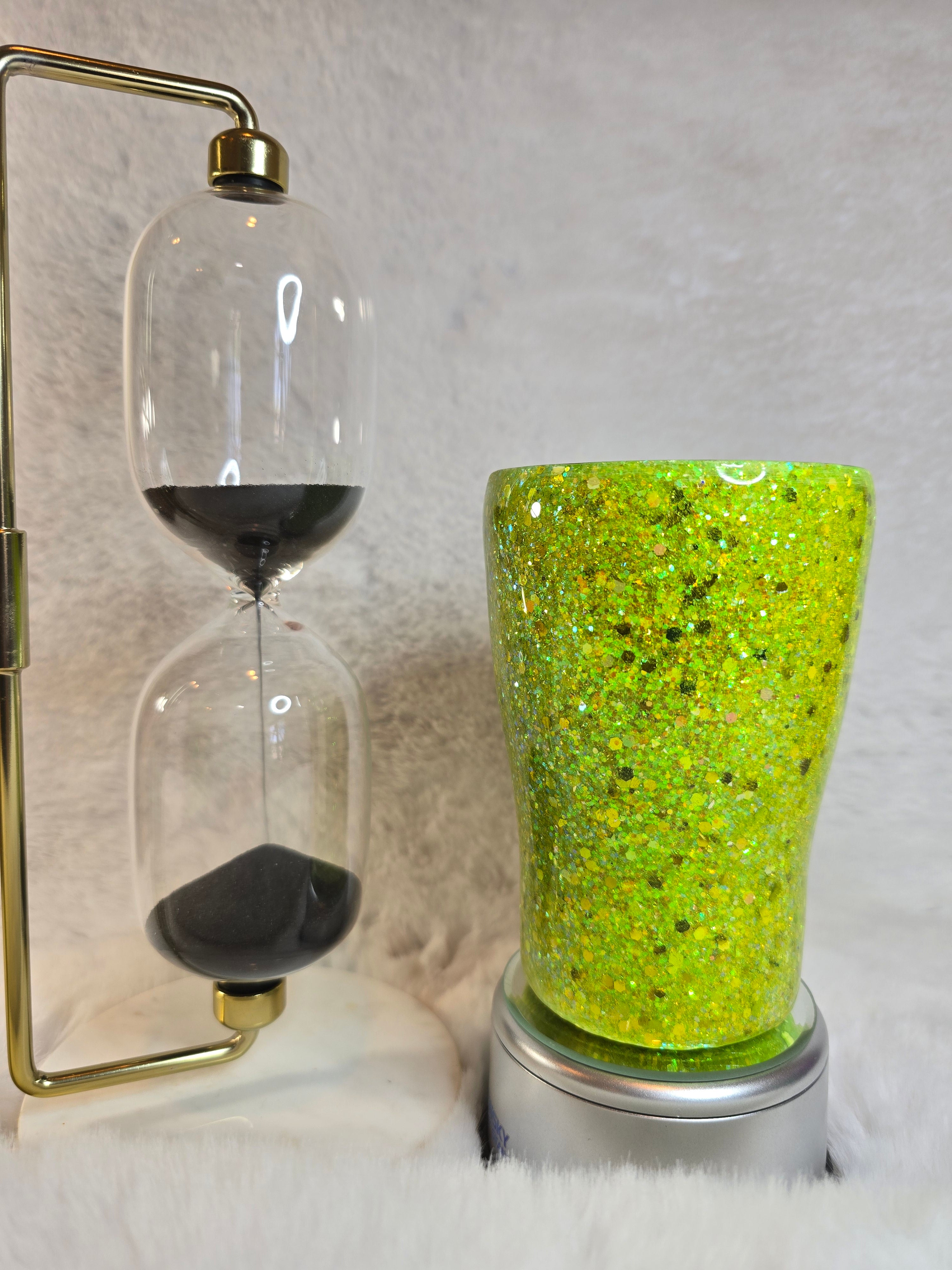12 oz Glittered Base Tumbler with Twist Lid