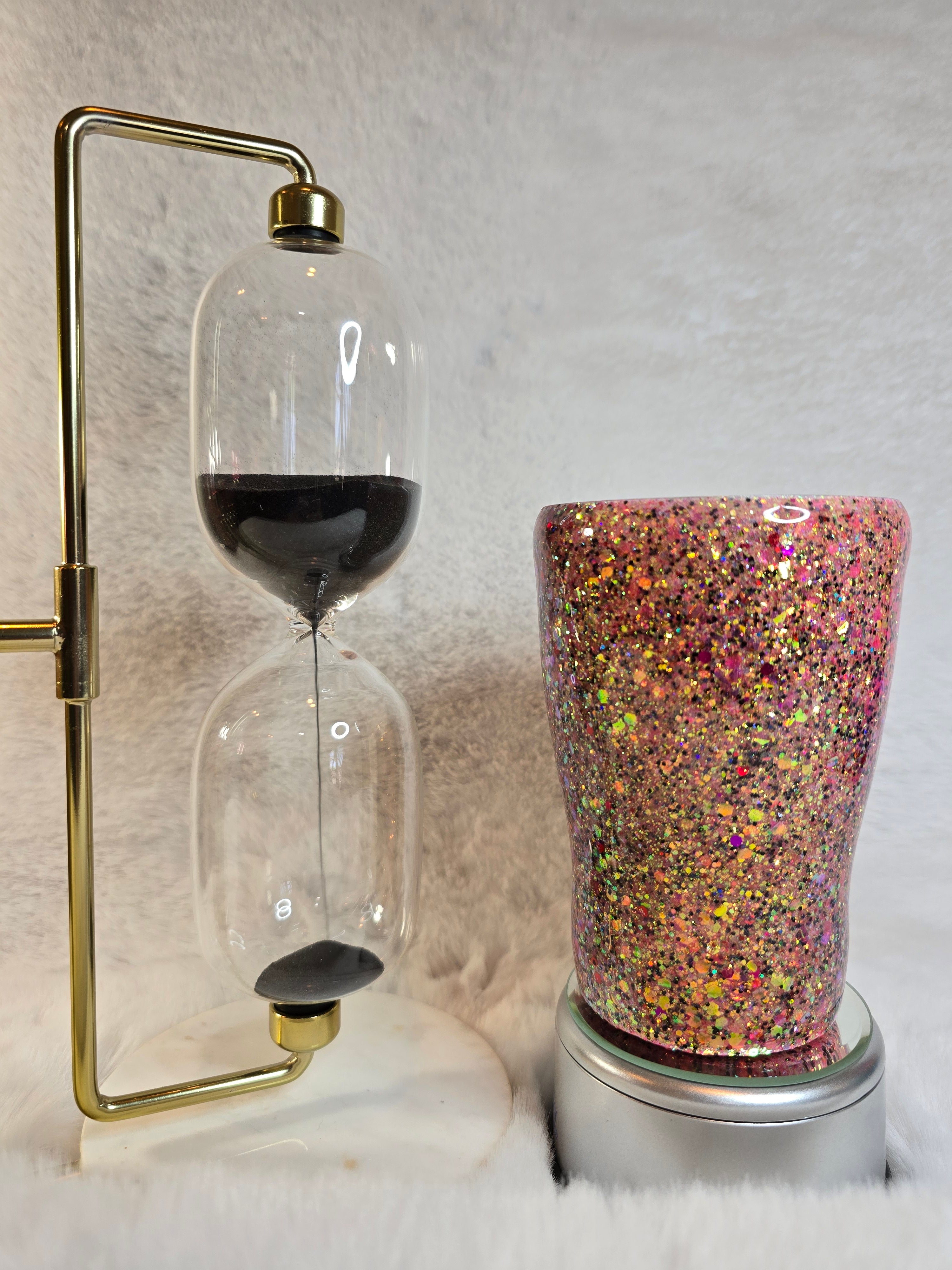 12 oz Glittered Base Tumbler with Twist Lid
