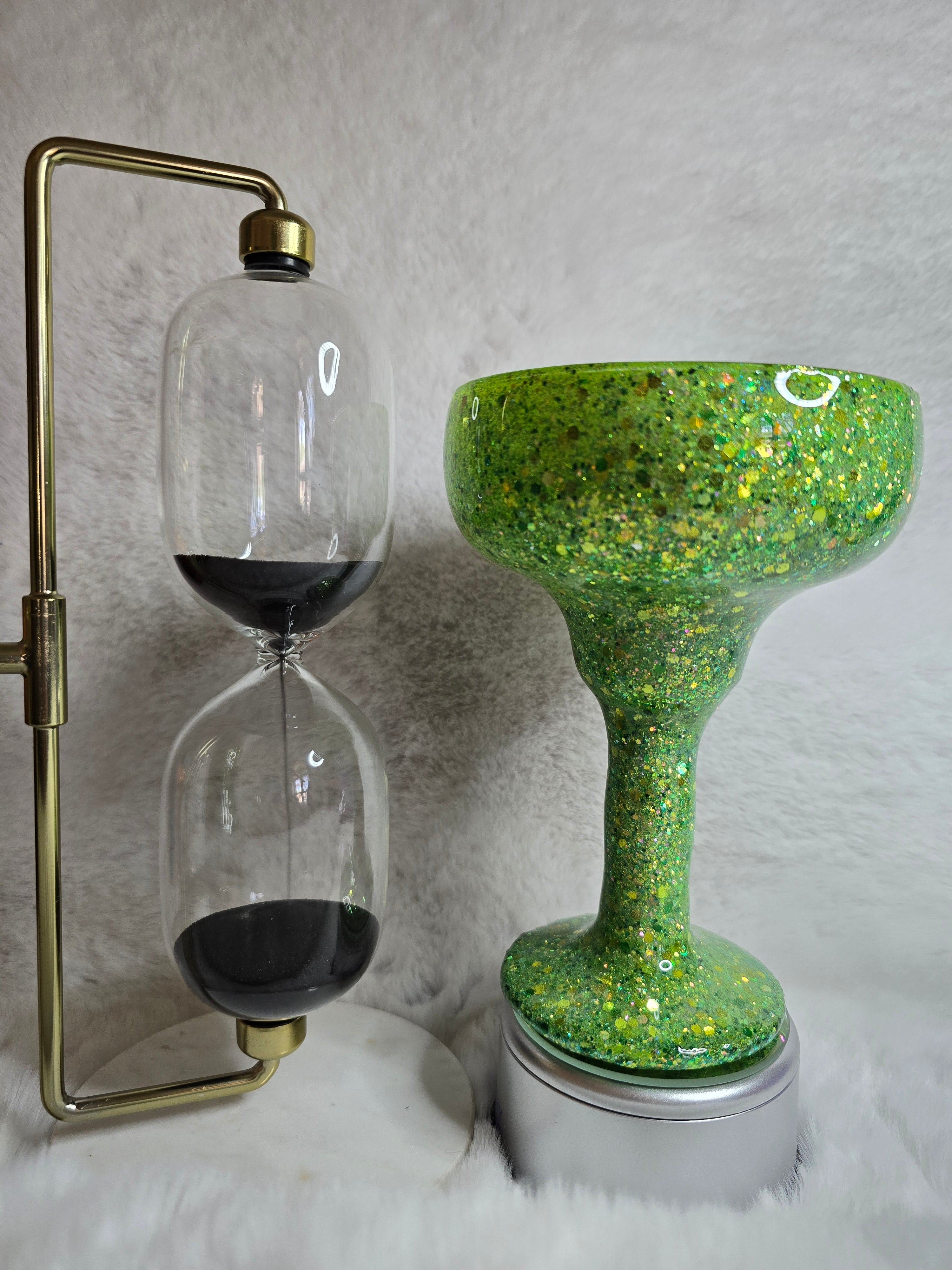 13.5 oz Margarita Glittered Glass