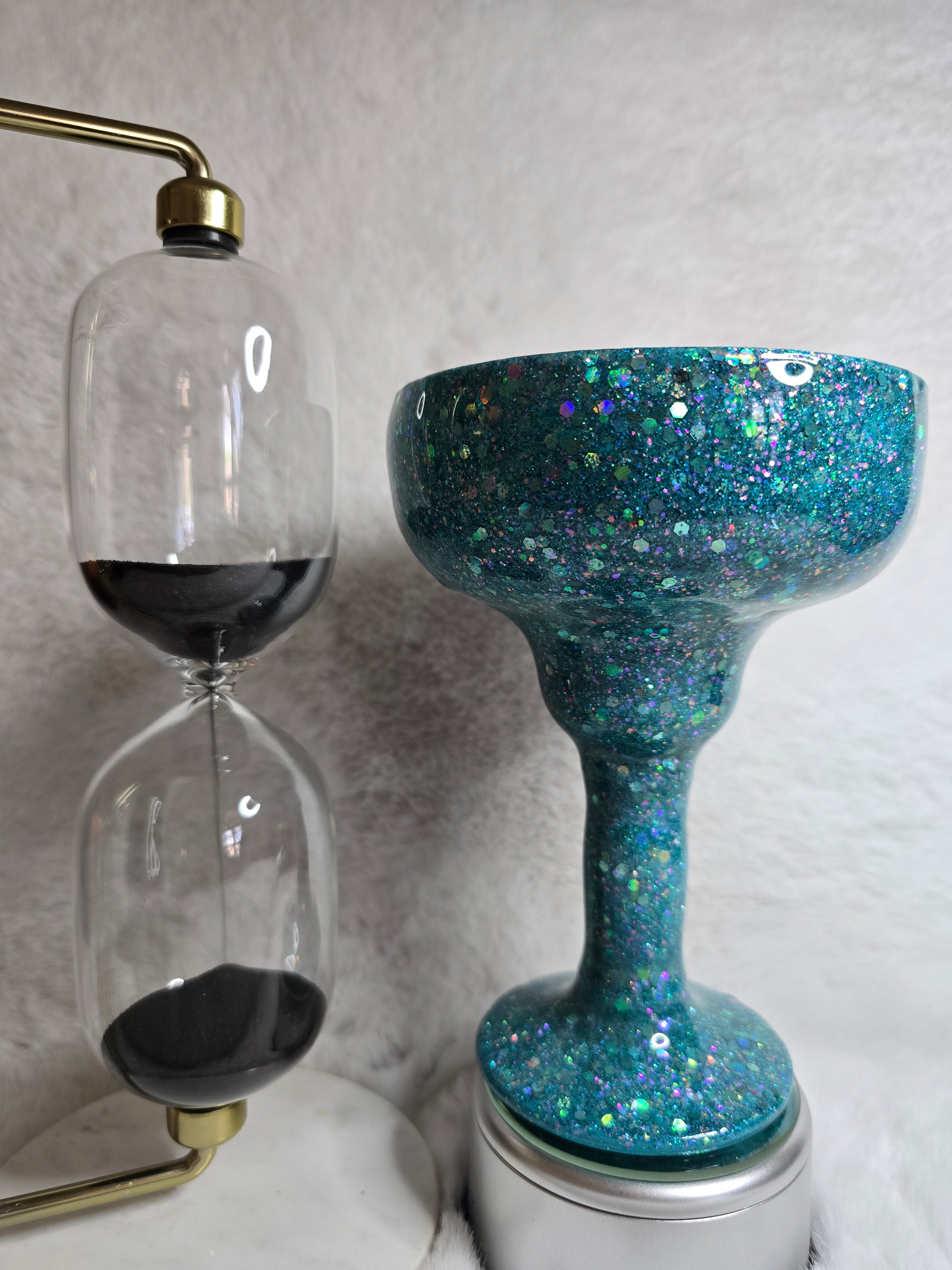13.5 oz Margarita Glittered Glass