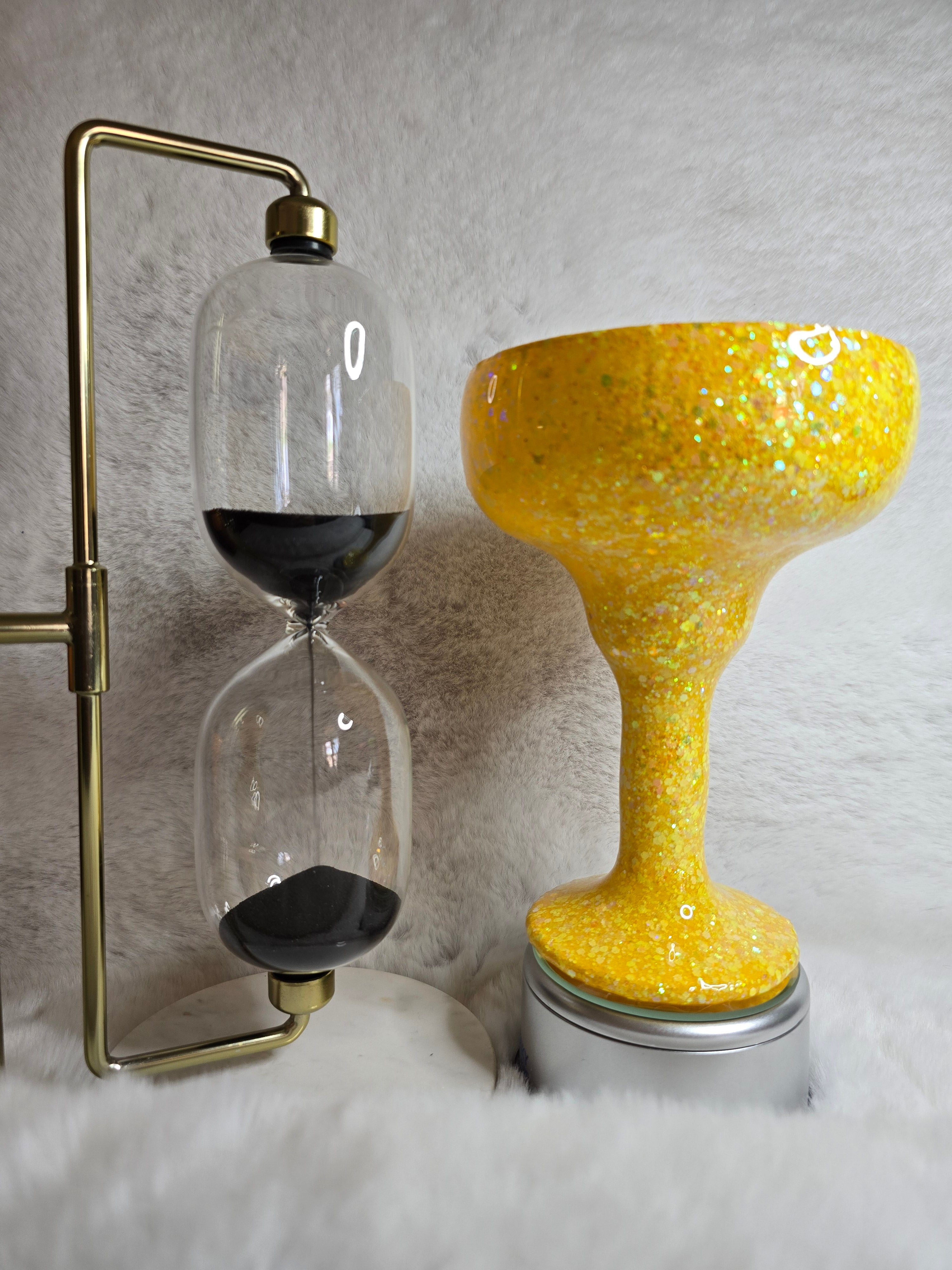 13.5 oz Margarita Glittered Glass