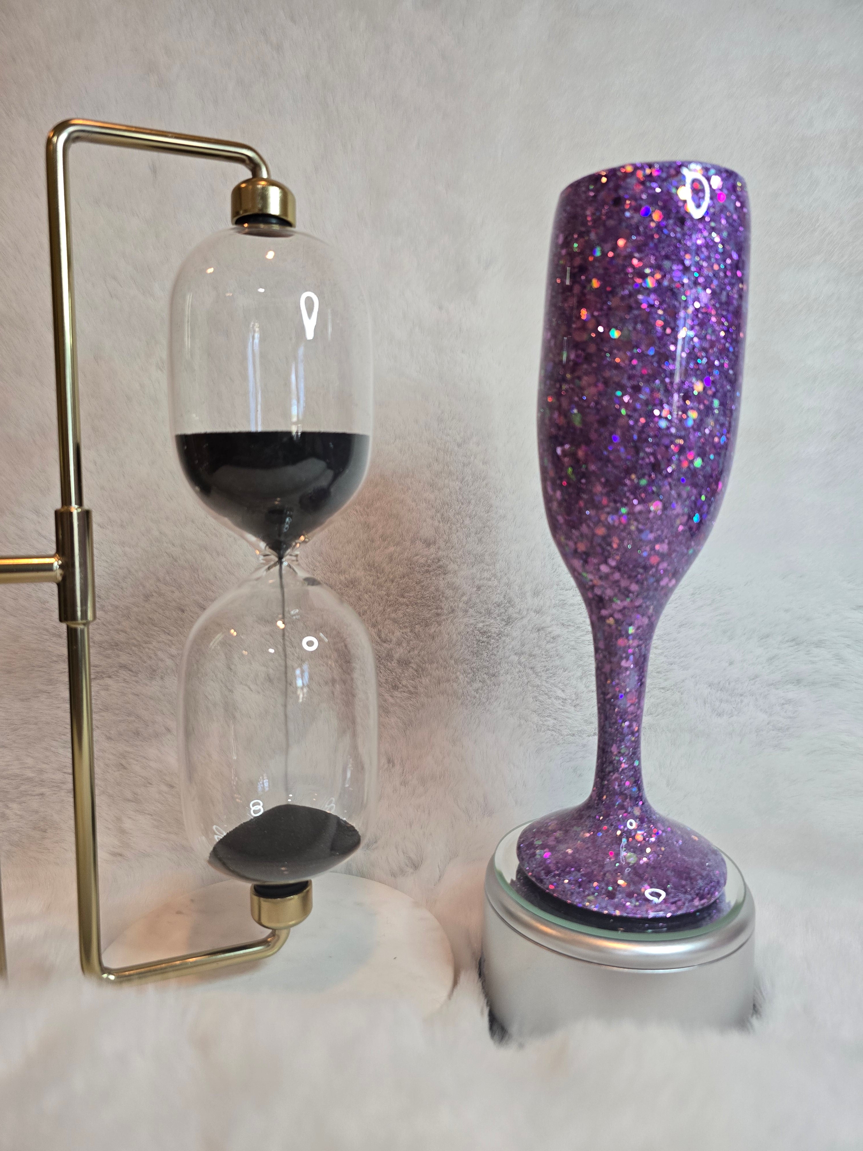 Glittered Champagne flute (Glass)